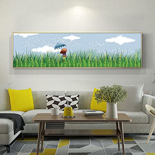 Broderie Diamant L'herbe verte grand format 40x100cm mosaïque adulte