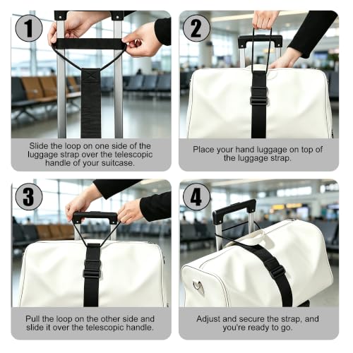 Luggage Straps for Suitcases, 2pc Luggage Strap and one Luggage Tags(Black) - image 7