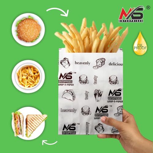 Image of Multi-Purpose Paper Snack Bags with Sealing Stickers | Pack of 60 Bags, 8x6 Inch Each