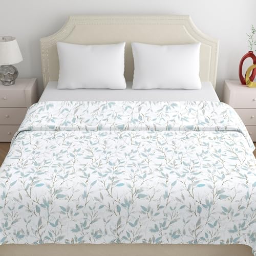 Image of Home Ecstasy 3 Side Zipper Opening Duvet Cover for Double Bed 100% Cotton 300 TC (90 x 100 inch, Colour: White)
