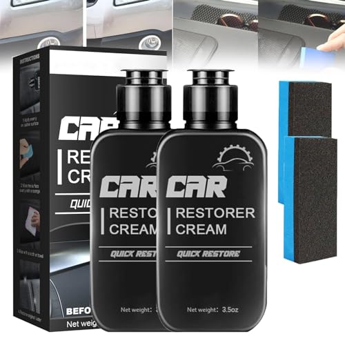 Buhocolor Restaurador Plástico - Auto Plastic Restorer Black,Plastic Cleaner for Cars,Restaurador De Plásticos para Auto,Plastic Scratch Remover and Polish,Crystal Coating for Car (2pcs,100ml)