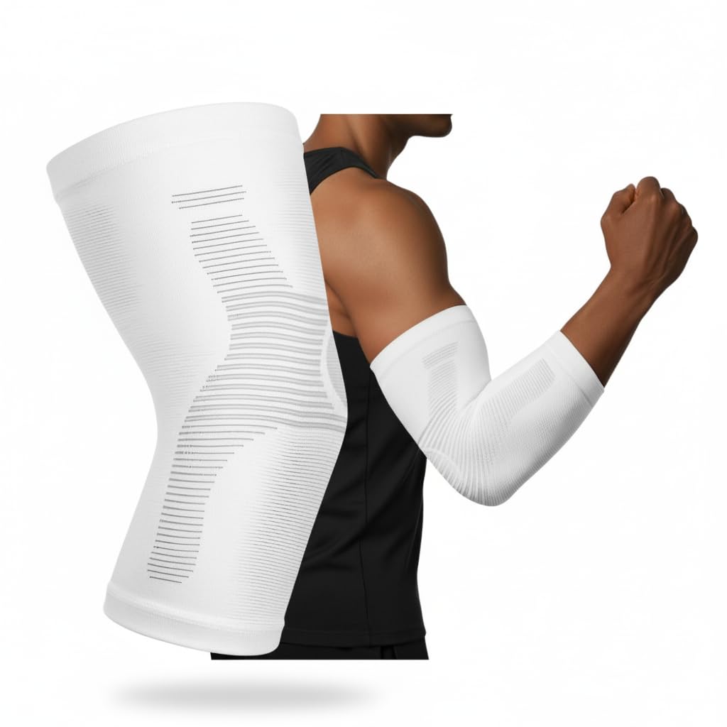 GO SLEEVES Premium Compression Sleeves Support for Tendonitis, Tennis & Golf Elbow, Weightlifting, and Joint Pain Relief - Kinesiology Compression