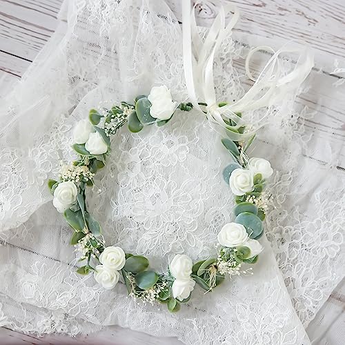 Fiddy898 Flower Crown Floral Wreath Headband Floral Crown Wedding Festivals Photo Props Headpiece F01 #TOP5