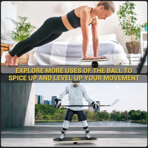 Image of Sportneer Balance Board 7 Modes Wobble Board with Adjustable Stoppers Exercise Balancing Stability Trainer for Improve Balance, Surf Trainer & Physical Therapy - Roller and 2.8'' Ball Included