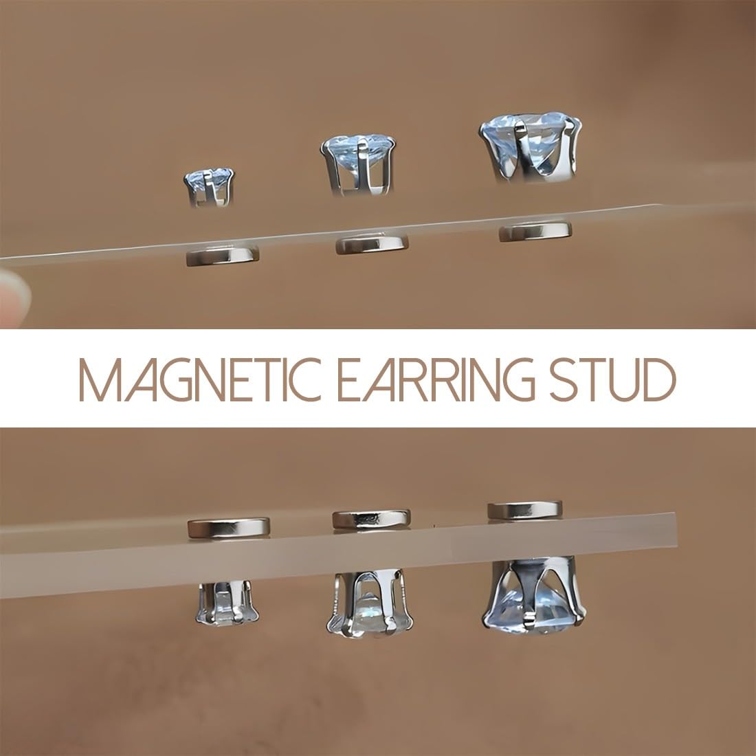 Confezione da 10 Orecchini Magnetici Donna e Uomo Zircone Lucido Orecchino Magnetico Uomo Senza Buco Eleganti Clip per Orecchie 4mm-8mm Accessori di Moda Regalo