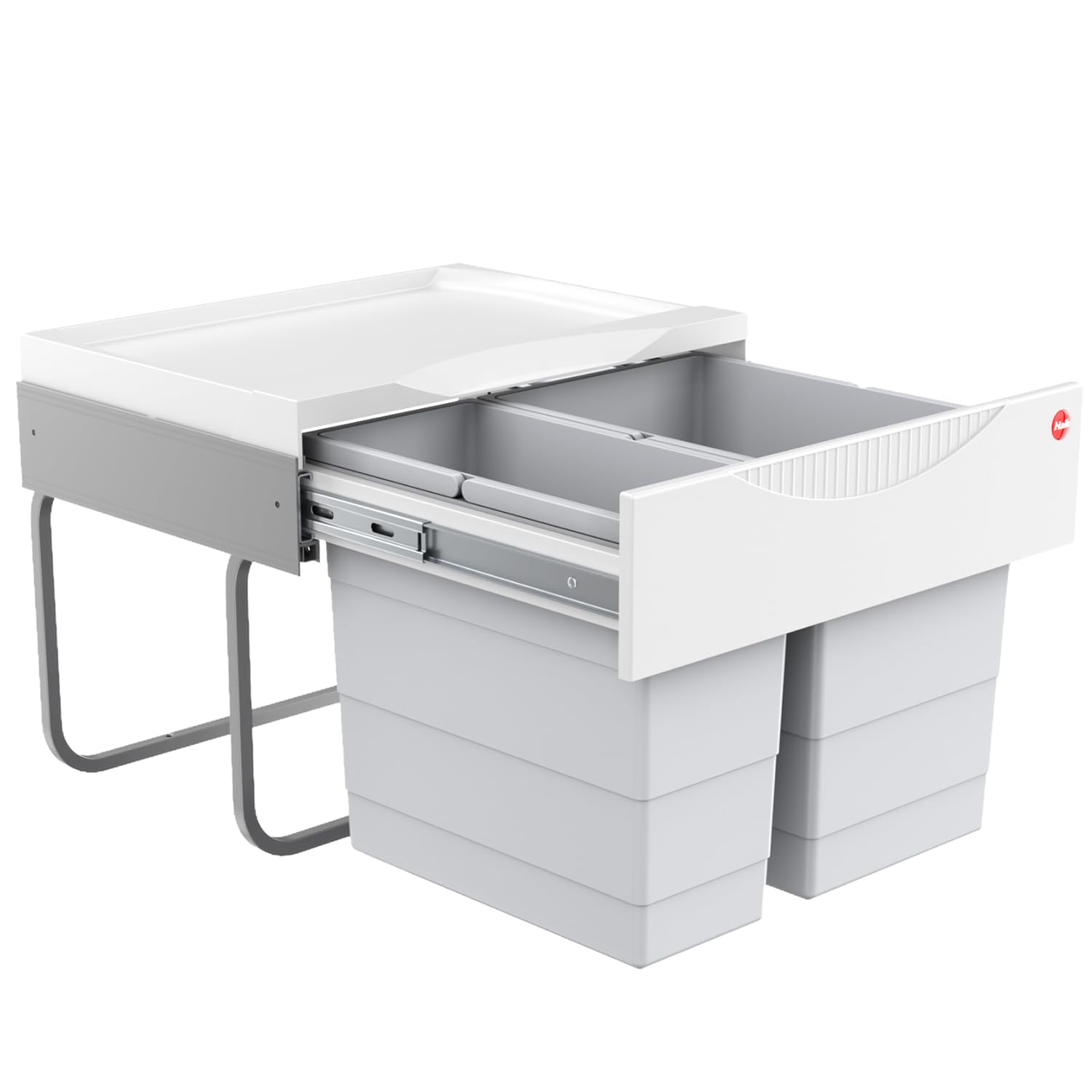 Hailo TR Swing 3644701 Rubbish Bin 50.2/30 for Cabinets from 500 mm with Hinged Door, Grey