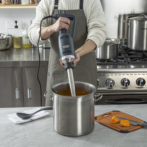Image of Restaurantware Immersion Blender 5 Count 16 inch Shaft Stainless Steel Hand Mixer Variable Speed 2 /3 HP Kitchen Blender Culinary Tool Blue