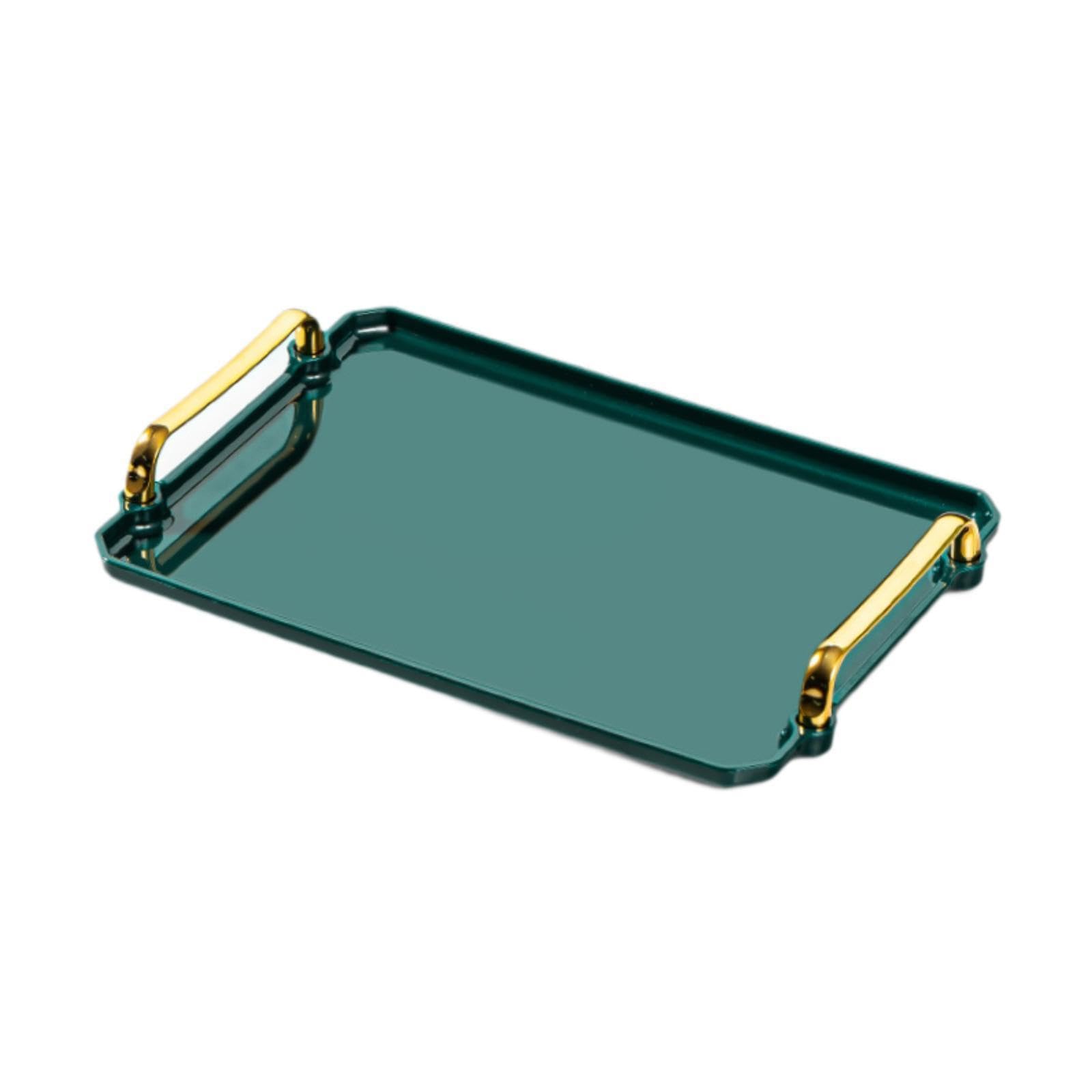 AMSLSIU Multi Cosmetic Tray Elegant Display Holder For Jewelry Coffee Cups And Bathroom Decor Items Also Can Store Kitchen Spice Jars Or Decoration Items On, green, M