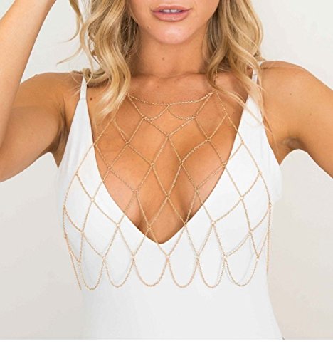 gold chain bralette