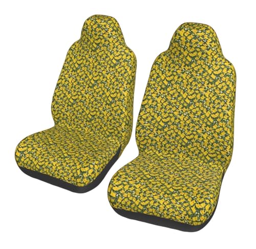 Lively Pika Print Car Front Seat Cover, Universal Cloth Car Seat Protector Covers for Automotive, SUV, Trucks (2 Pack)