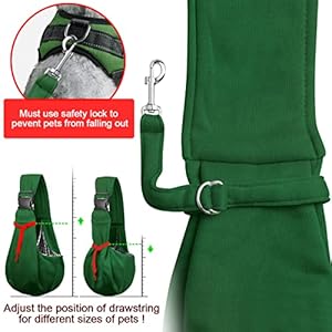   Tomkas-Dog-Sling-Carrier-for-Small-Dogs-Puppy-Carrier-for-Small-Dogs-Emerald-Green-Adjustable-Strap-Zipper-Pocket