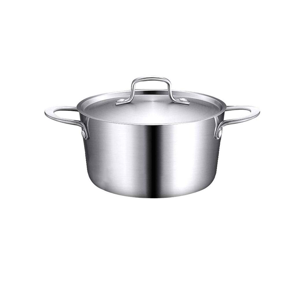Acier Inoxydable Stockpot Induction Professionnelle sûre Casserole en Acier Inoxydable avec Couvercle - Couvercle en Acier Complet