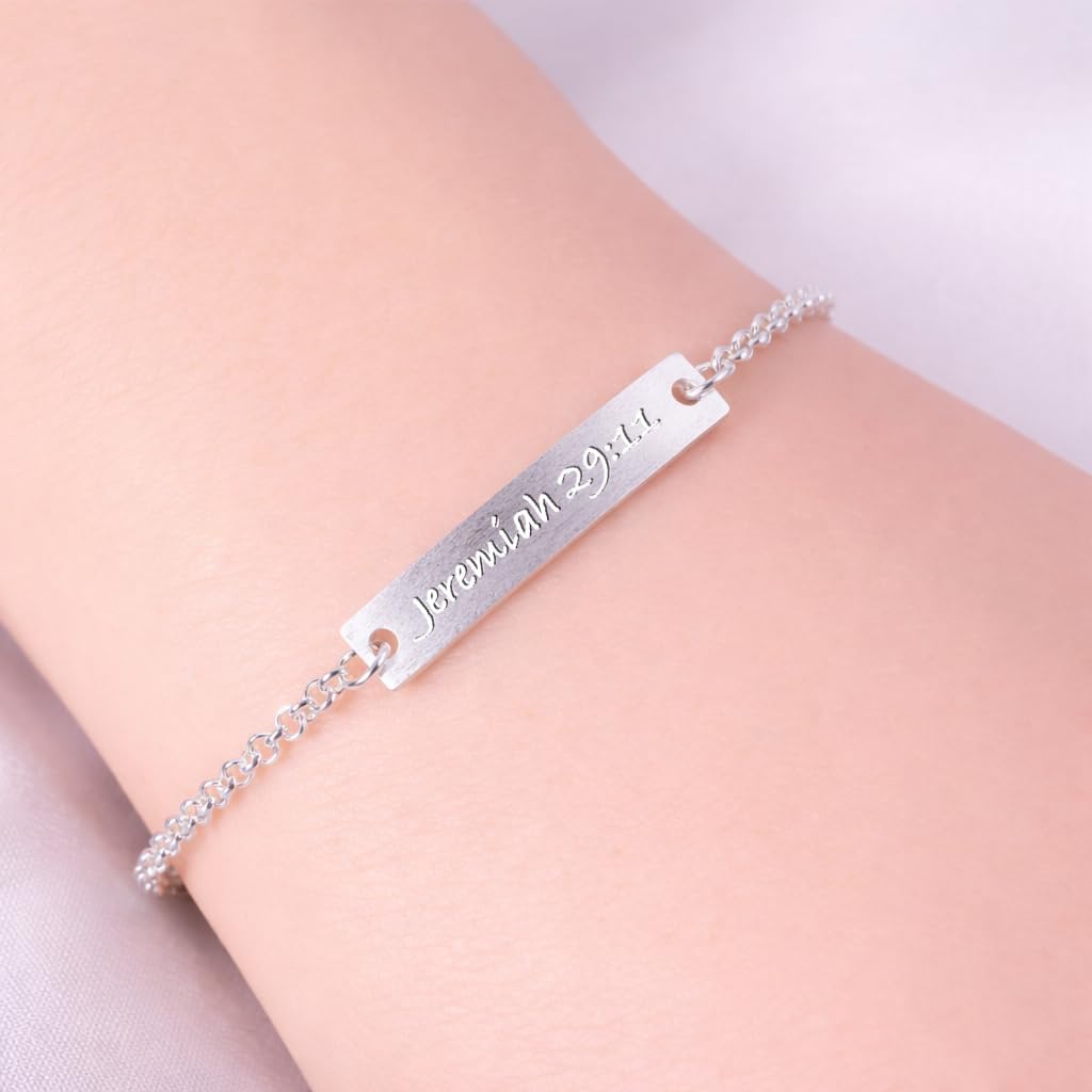 Jeremiah 29 11 Bracelet for Women, 925 Sterling Silver Christian Faith Jewelry, Meaningful Gift for Her