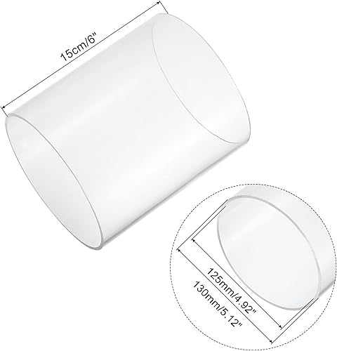 Miniatura 2 de MECCANIXITY Tubo de acrílico transparente rígido redondo tubo 4.921 in ID 130mm (5") OD 6" para lámparas y linternas, sistema de refrigeración por