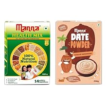 Manna Health Mix | 100% Natural Multigrain Nutrition Drink for Kids | Multi Millet Health Drink Mix Powder 500g 250g x 2 Packs | 14 Natural Ingredients Sathu maavu | Porridge Mix