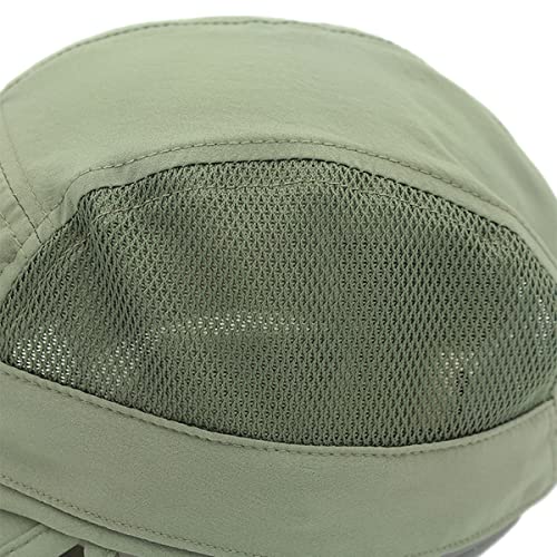 Llmoway Men Sun Caps Flap Hats Quick Dry Breathable Baseball Cap Uv Protection Hiking Cap Army Green #TOP4