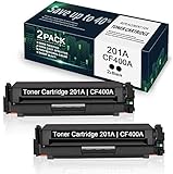 2 Pack 201A | CF400A Black Toner Cartridge Replacement for HP Color Laserjet Pro M252dw M252n MFP...