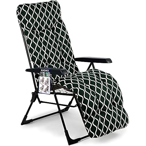 KADAX Adjustable Garden Lounger with Cushion Cover