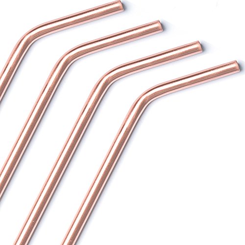 100% copper bent straws – 7,9’ size – set of 4 solid copper