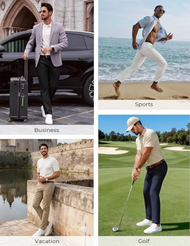 Mens Stretch Golf Pants Silver