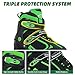 MammyGol Adjustable Inline Skates for Boys Girls Kids Youth with Light up Wheels, Green Beginner Blades Roller Skates for Boys Size 5 6 7 8 Ages 6-12