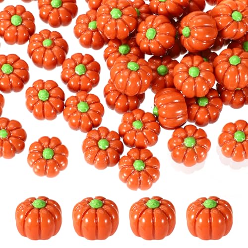 50pcs Mini Pumpkins Autumn Miniature Resin Pumpkins Funny Small Tiny Thanksgiving Decoration Supplies for Autumn Theme Party Home Office Decor