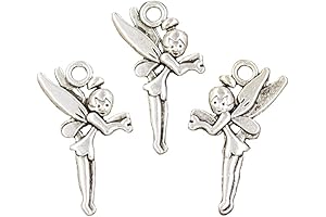 40pcs Charms Angel Fairy Tinkerbell 25x15mm Antique Silver