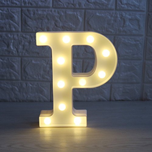 AntEuro Luces Decorativas LED, Diseño de Alfabeto de Madera en Color Blanco Letras Luces Cover