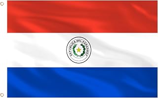 Ahfulife Paraguay Flag 3x5 Ft, 1 Pc Large Paraguayan National Flags for Outdoor Indoor, Double Sided with Brass Eyelets for World Cup, Party, Garden, Bar, Street Decor