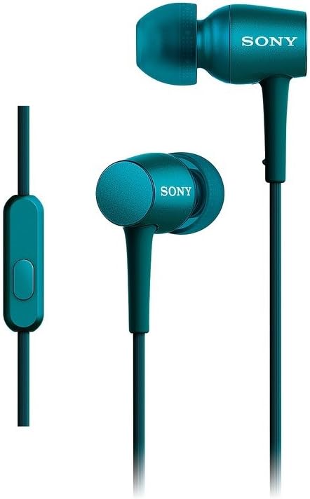 sony h ear in canal type earphone high resolution sound with remote control microphone viridian blue mdr ex750ap l