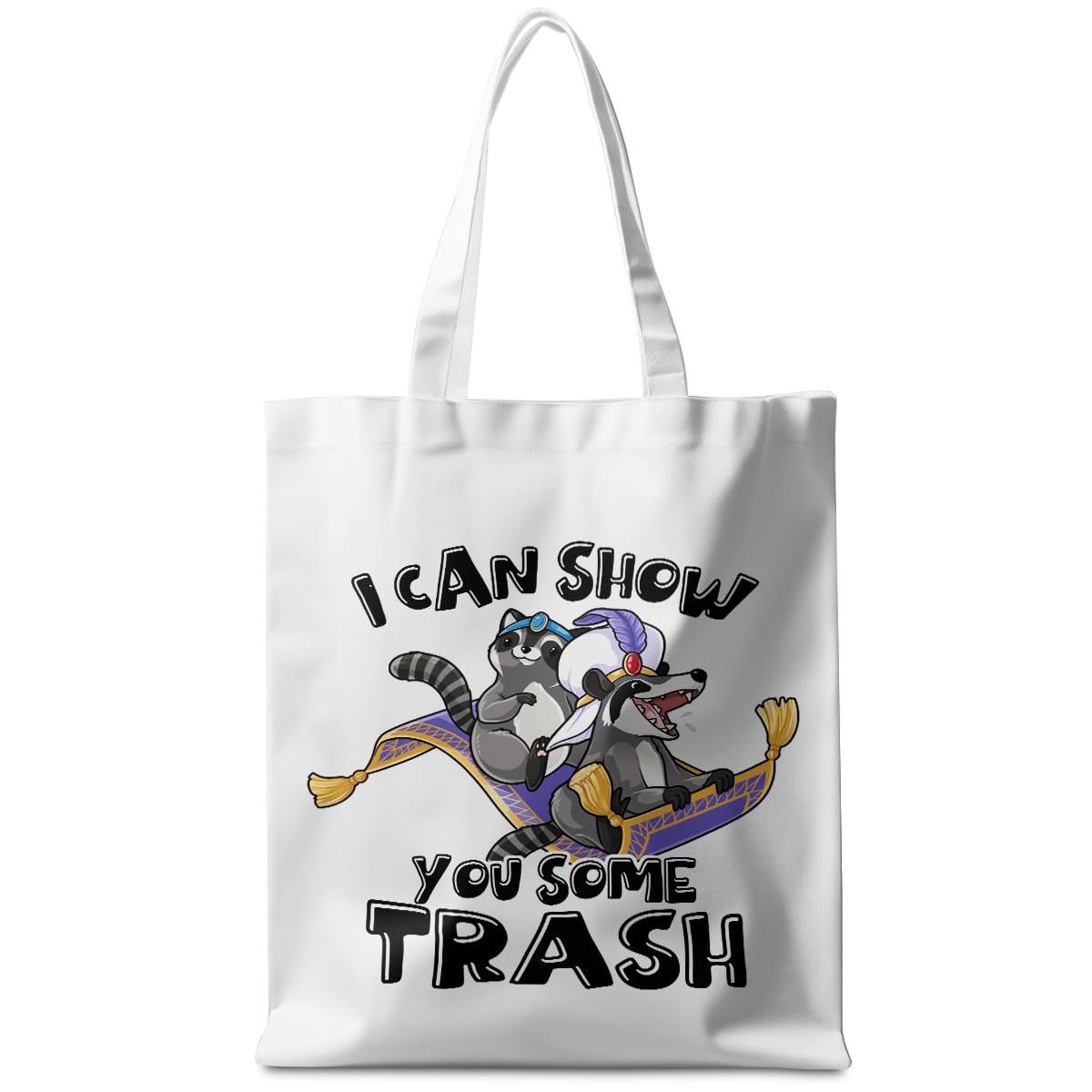 CSHVJ Funny Raccoon Tote Bag Cute Frogs Western Stuff Raccoon Frog Gifts for Women Friend Reusable Grocery Bags for Camping