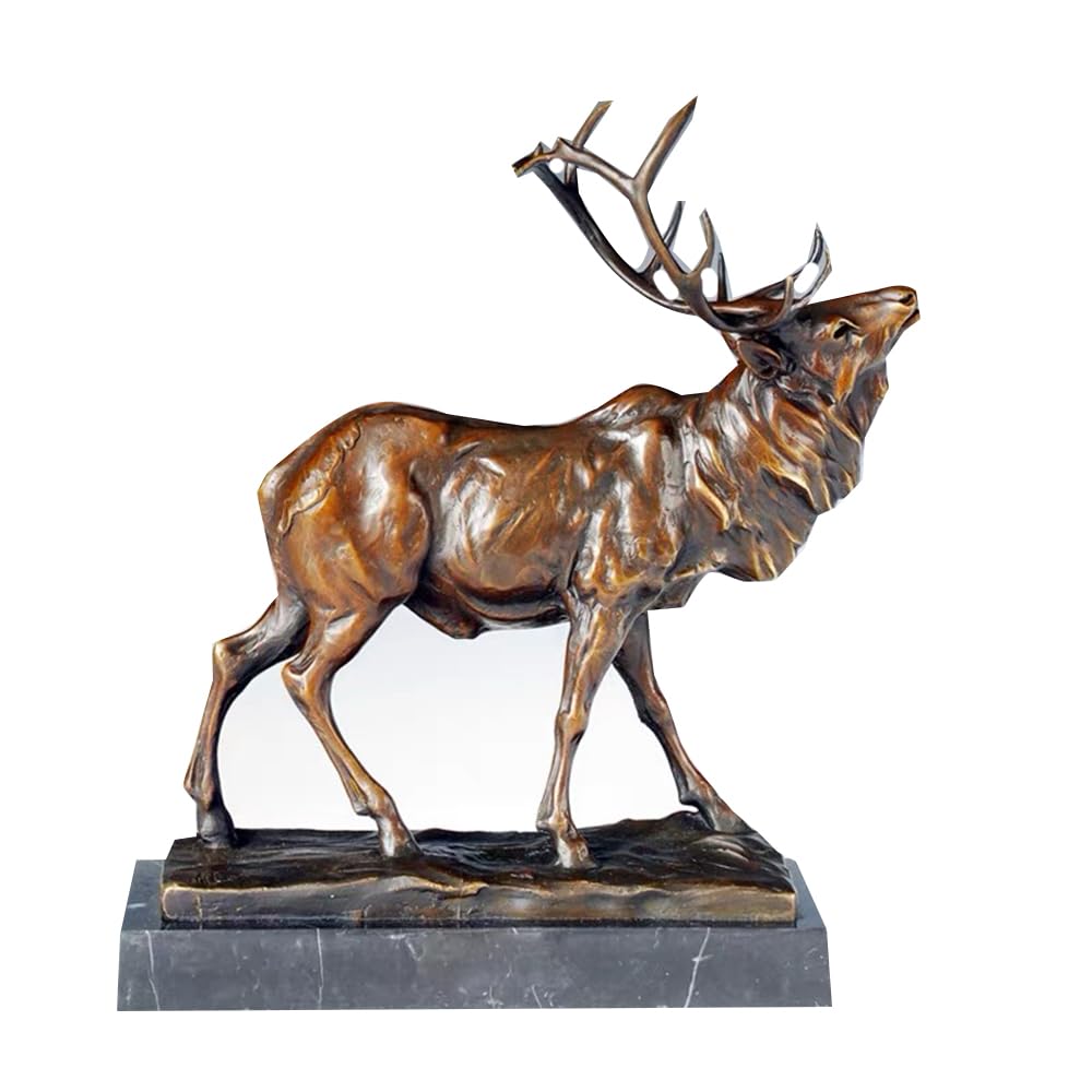 LONDAEECopper Sculpture Milu deer Bronze Statue Home Decoration