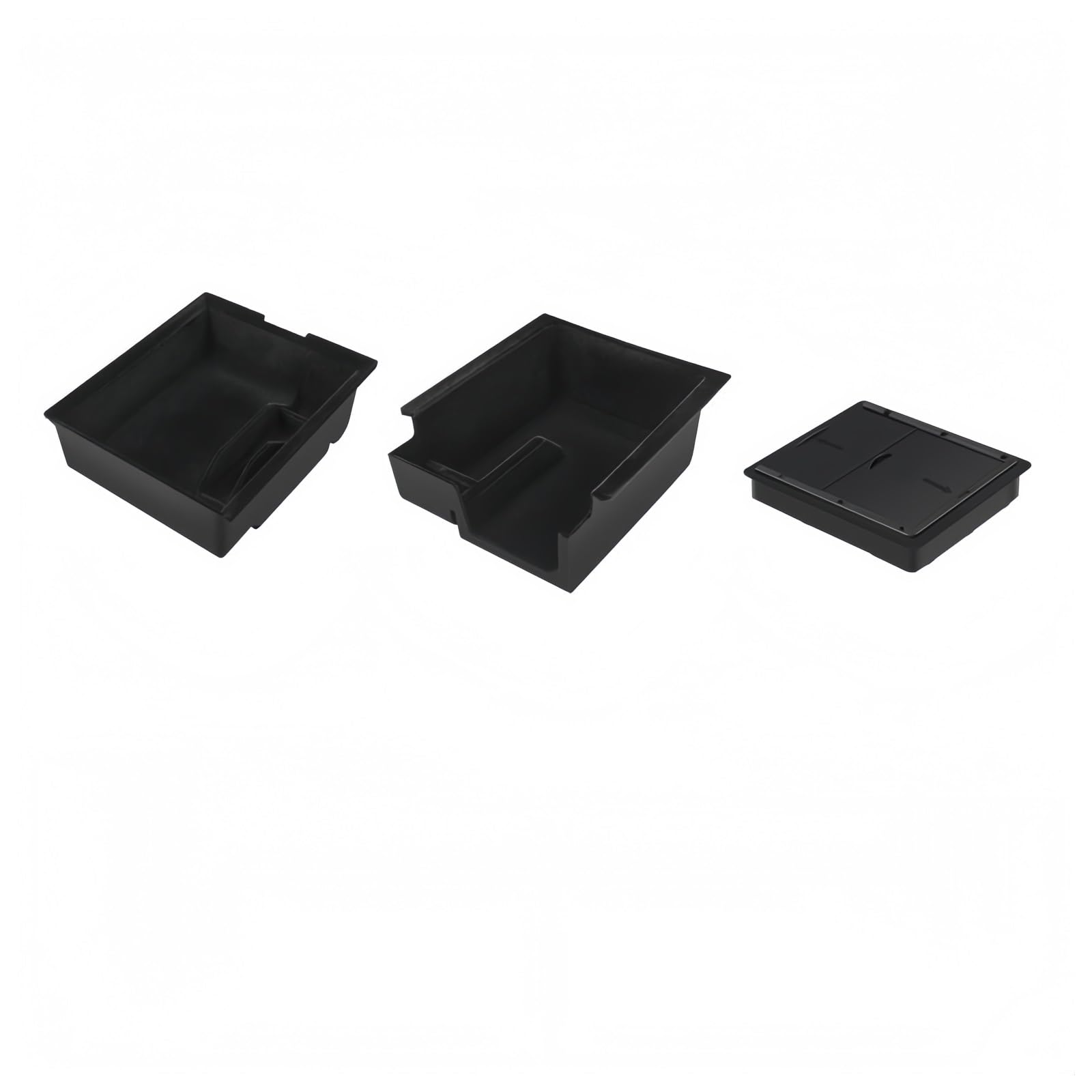 bssyung Center Console Organizer Storage Box for Tesla for Model Y 2020-2024 for M3 2019-2023 Center Console Armrest Trays Hidden(3 Pcs Flocking)