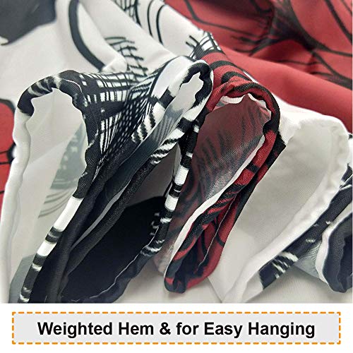 Baccessor Halloween Skull Shower Curtain Sugar Rose Flowers Skull Skeleton All Saints Day Black And White Waterproof Bathroom Decor With Hooks,72" W X 72" H (180Cm X 180Cm) - Red Rose Skull #TOP4