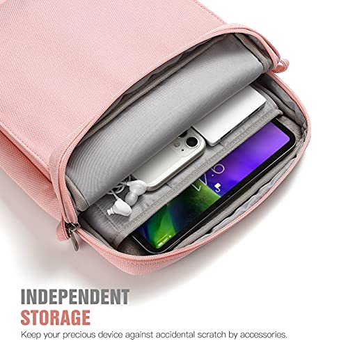 Image of TiMOVO 9-11 inch Tablet Sleeve Bag Carrying Case with Strap, Pink | Fits iPad A16 11 inch, Pad Air 11 /5th & 4th 10.9 inch, 10th Gen /10.2 inch, Galaxy Tab A11 Plus, Multi-Pocket, Handle, Padded Protection