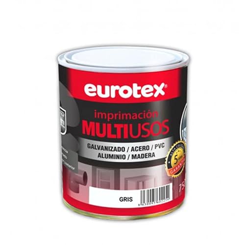 EUROTEX Imprimación Multiusos color gris para Hierros y Acero -750 ml-