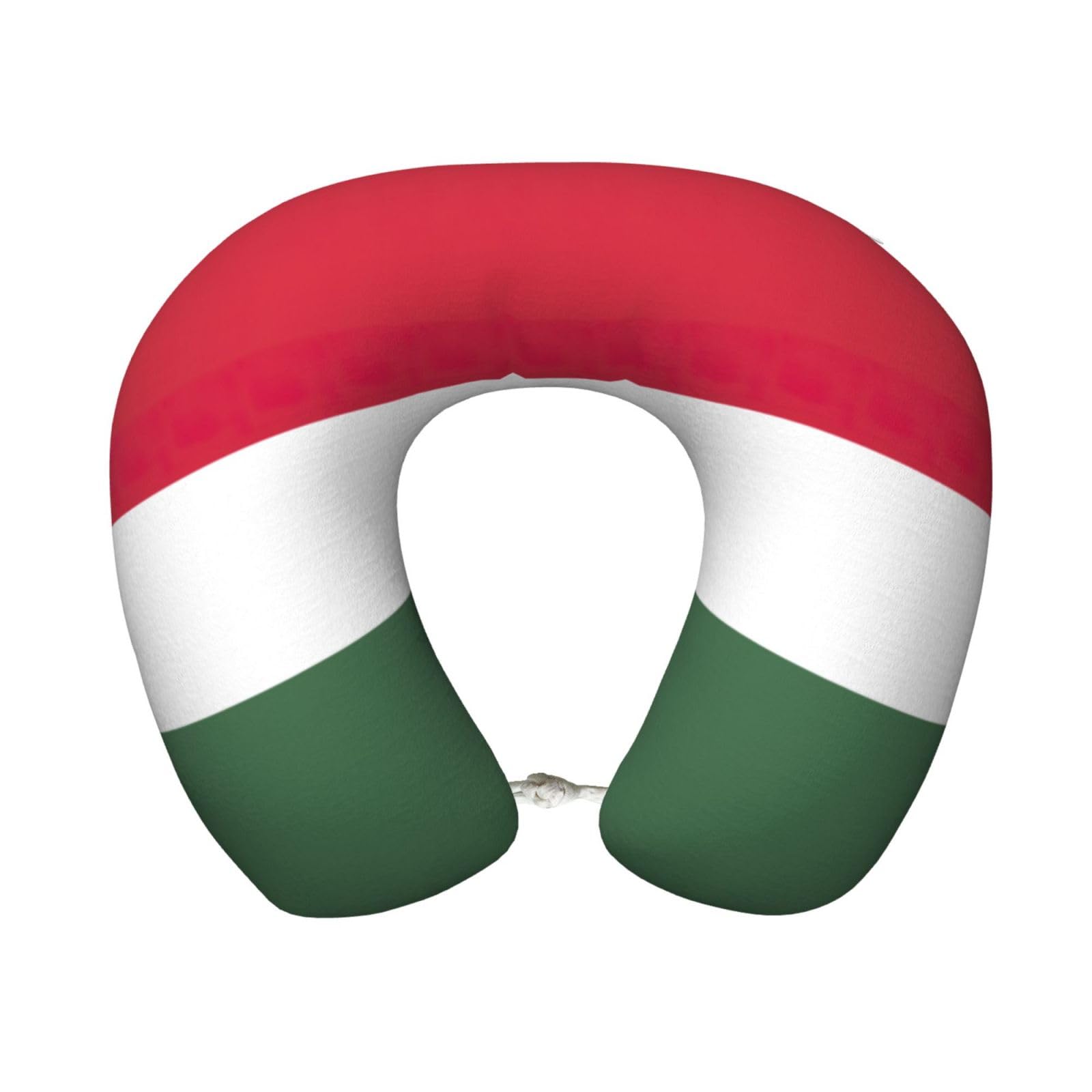 peiyeety Flag of Hungary Print Custom U-Shaped Pillow,Memory Foam Cervical Neck Travel Pillow,for Home,Camping,Travelling