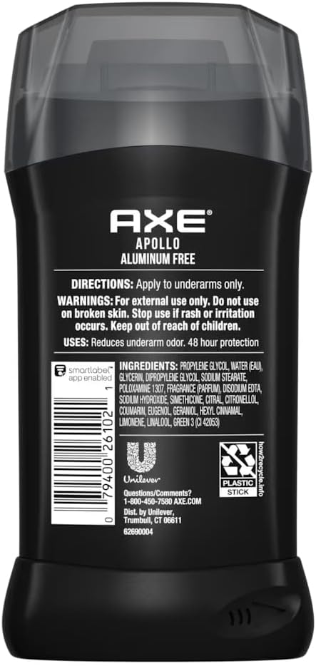 AXE Apollo Deodorant Stick, Sage and Cedarwood , 3 oz (85 g) each (Pack of 7)