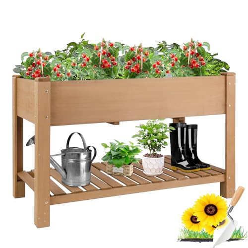 Raised Garden Beds With Legs, Outdoor Wood...