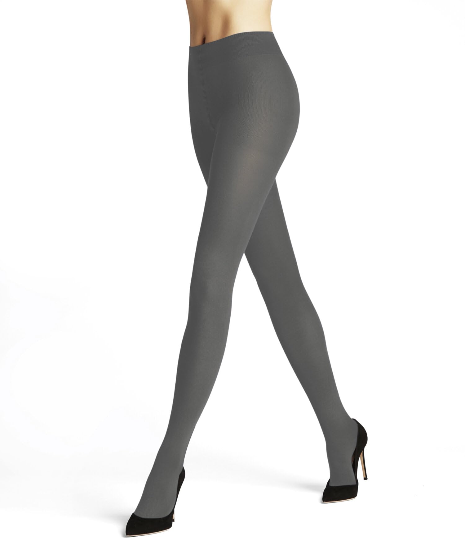 Falke Women's Grey Flanell 3210 Family W Ti Sustainable Cotton Plain 1 Pair Tights, L