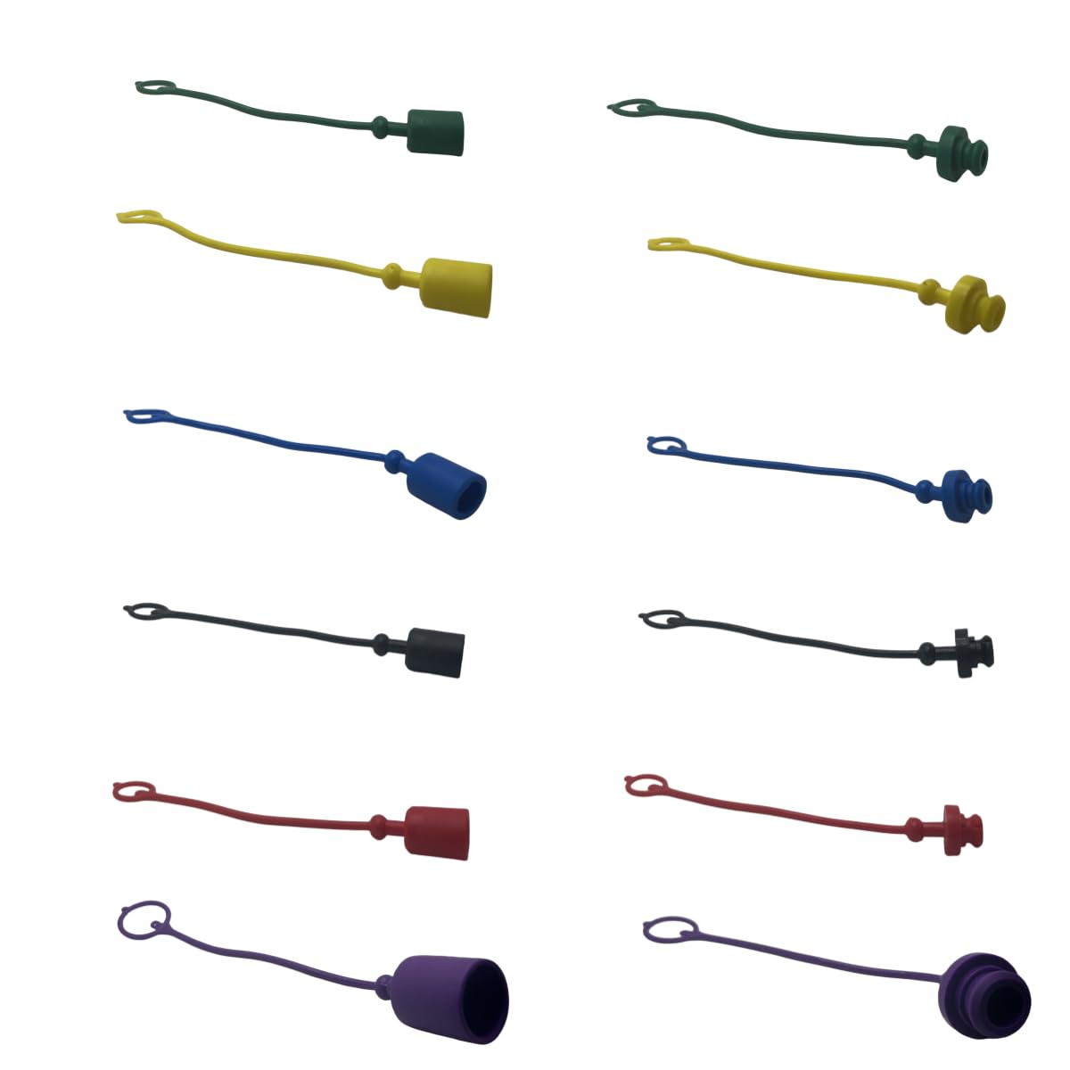 6 Sets 3/4″Agricultural ISO 7241-B Hydraulic Coupler Male Dust Cap And Female Plug Cover Set(Red,Blue,Black,Yellow,Green,Purpel)
