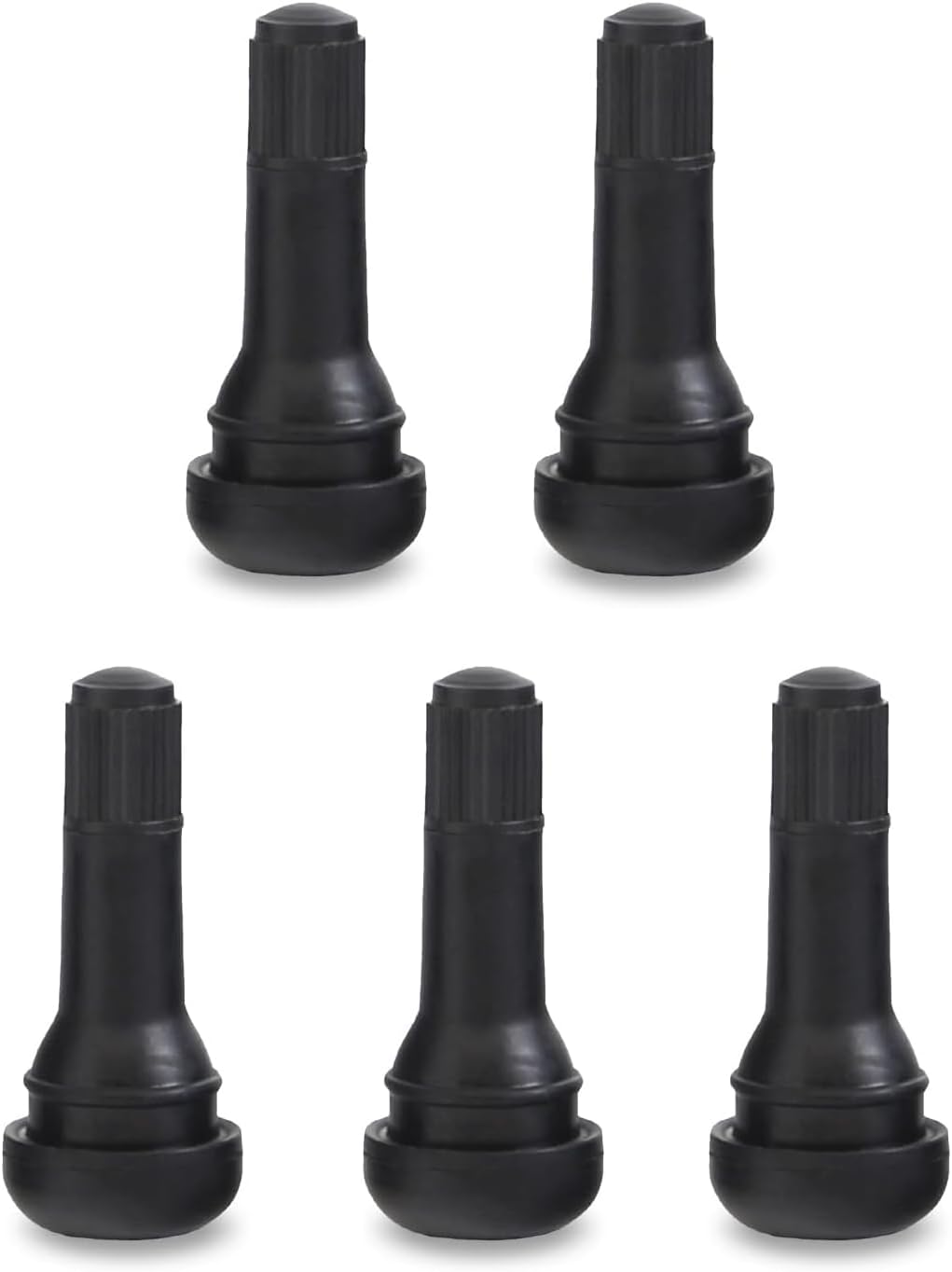 5 PCS TR413 Tire Tubeless Valve Stems, Short Black Rubber Snap-In Tire Valve Stem, Standard 0.453 Inch Rim Holes Replacement for Car, Truck, SUV, Trailer