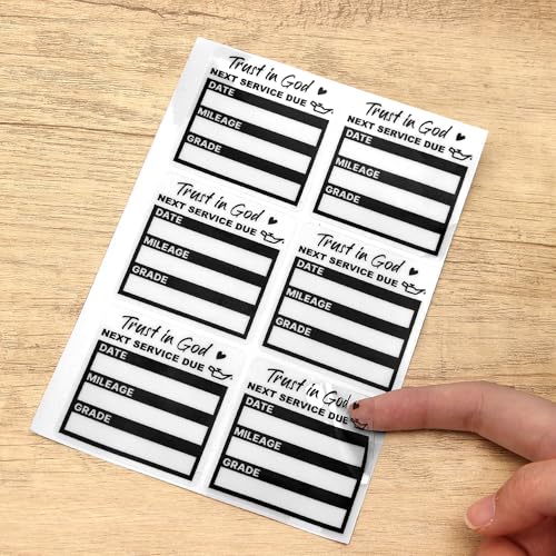 Image of for Oil Change Sticker Static Cling, Clear Stickers 120 Pcs 2 inchx 2 inch Next Service Due Sticker for Windshield, Easy to Peel with No Residue for Car Auto Vehicle Window (Black3)