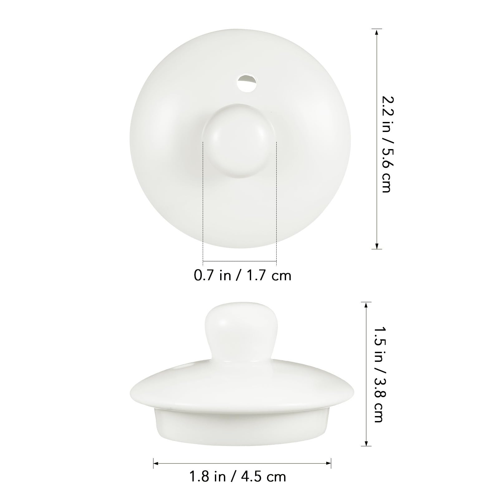 GARVALON Couvercle de Théière Accessoire de Remplacement en Céramique Blanche, Facile à Utiliser Laver Maison Camping
