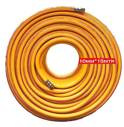 Image of DVI 10MM 5 Layered Heavy Duty High pressure hose pipe for bike /car wash, gases, pesticides spray, water delivery, household cleaning (DVI (10MM) 15 MTR HOSE PIPE)