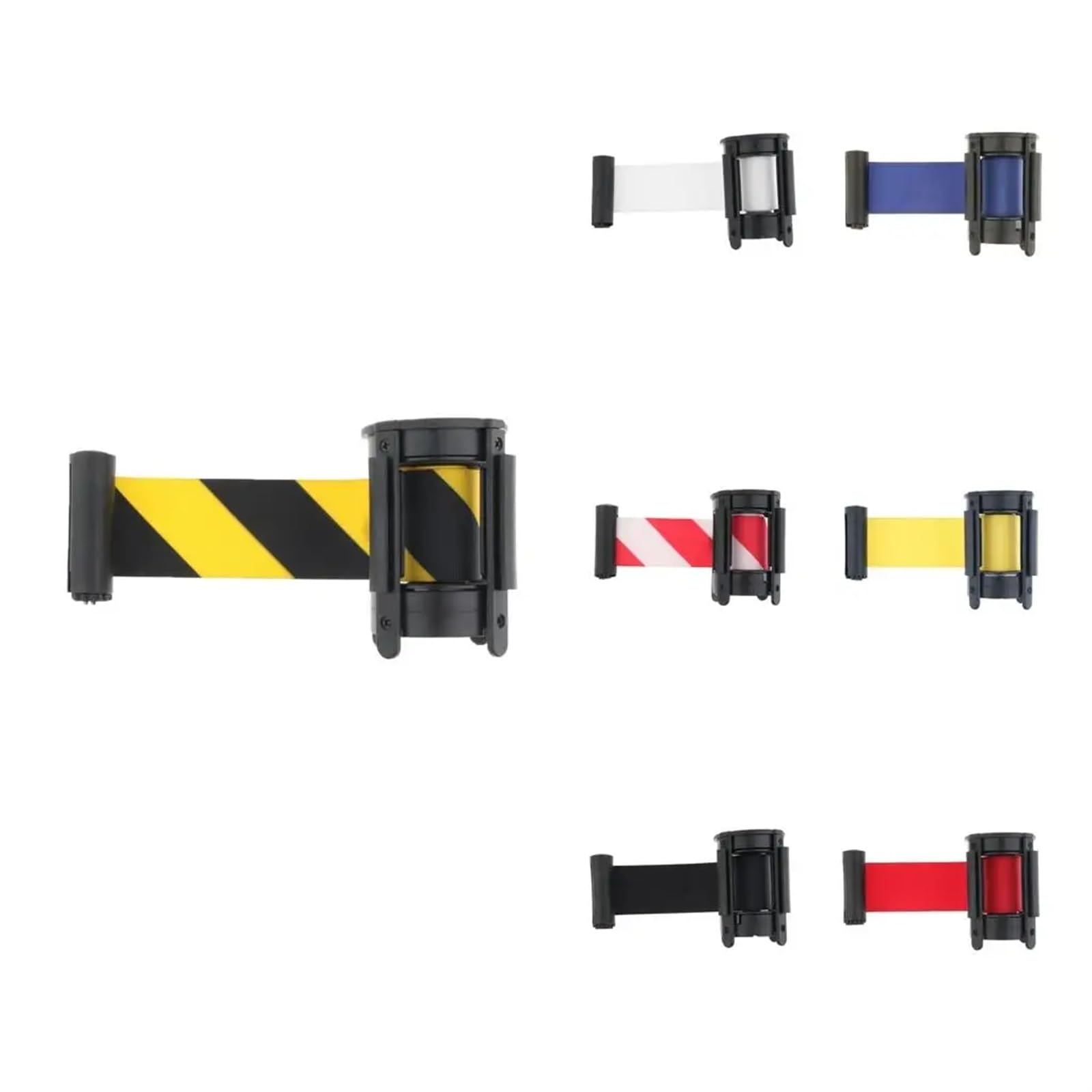 Cinta Balizamiento Montado En Pared Barrera de cola retráctil con cinturón 2 m, poste cuerda for, barrera, correa cinta para Aeropuertos(Black)