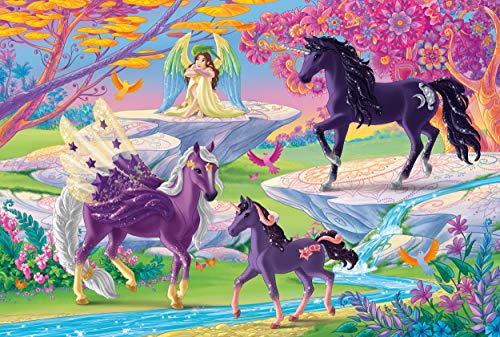 Schmidt Spiele 56396 Bayala, Lichtung mit Einhornfamilie, 100 Teile Kinderpuzzle, mit Original Schleich Figur – Bild 3