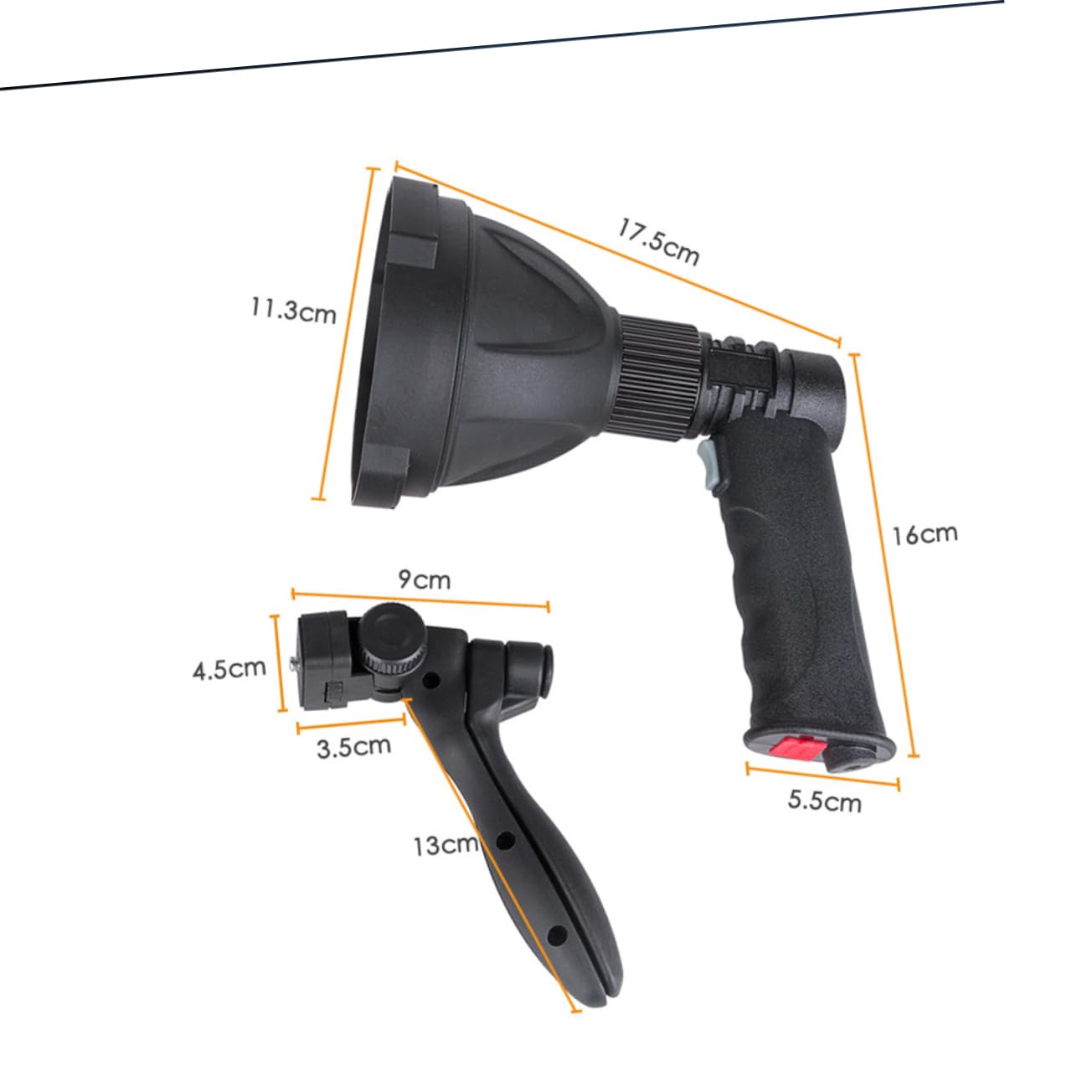DOITOOL Wiederaufladbare LED Spotlampe mit 4000 Mah Akku und Verstellbarem Dreieckshalter 3 Leuchtmodi Tragbarer Camping Scheinwerfer für Jagd und Outdoor mit 300m Reichweite