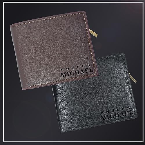 Personalized Wallet for men, Custom Engraved Leather Wallets with name, Customized Gifts for Dad Hombre Husband Son, Black (Simple Wallet Black, Engraving Photos+Text)4