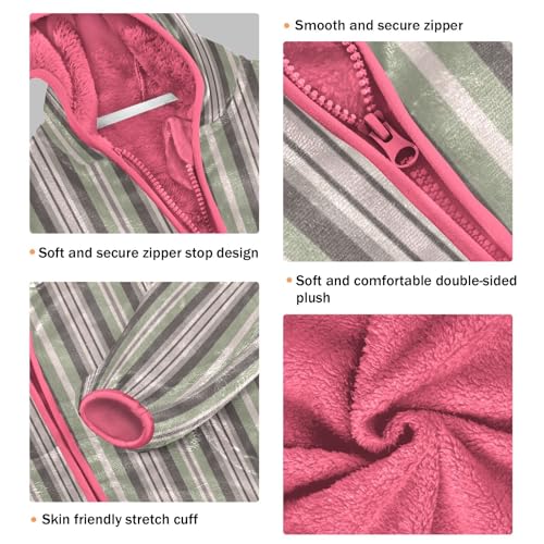 GuoChe Striped Pink Baby Boy Sherpa Jacket3